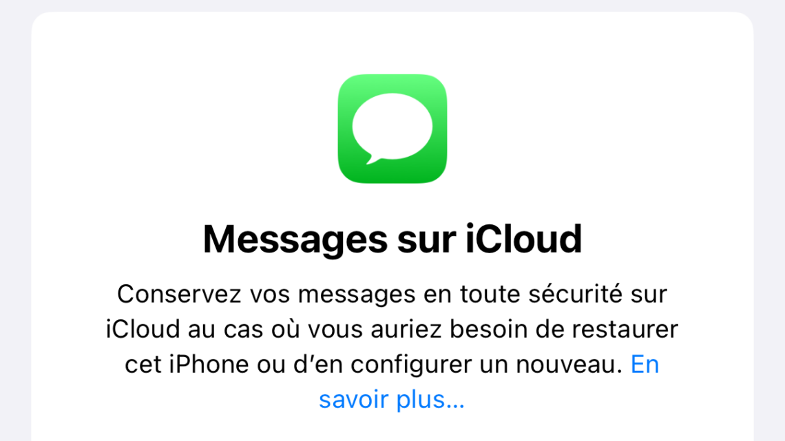 Messages sur iCloud : supprimer les anciens messages bloqués